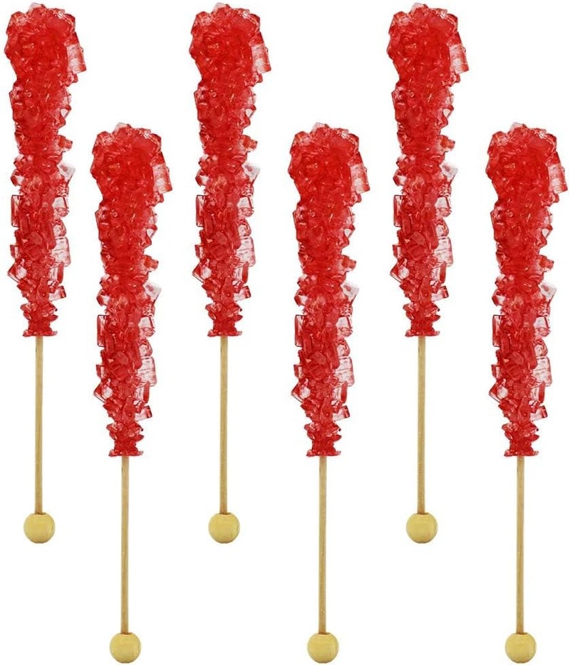 Fruidles Pink Maraschino Cherry Rock Candy Lollipops (6-Pack) - Image 1